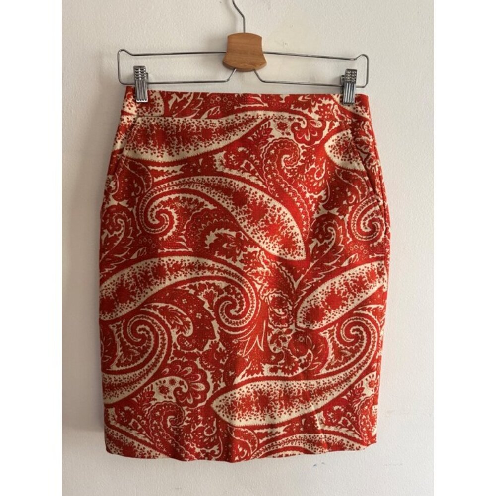 Vintage J. Crew Paisley Pencil Skirt